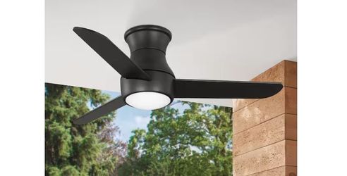 Naderbury 36 in. Indoor/Outdoor Matte Black Ceiling Fan with White Color Changing LED and Remote