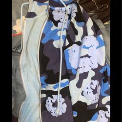 Denim tears camo blue zip up hoodie