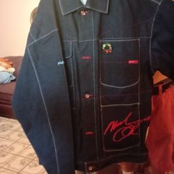Muhammad Ali jean jacket vintage autograph