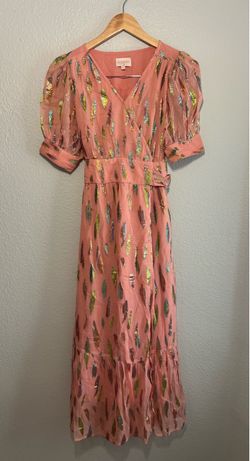 Ciebon Whitney Metallic Print Wrap Dress | Size Small
