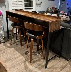 Bar table and chairs