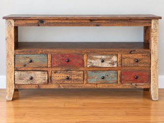 Rustic Reclaimed Wood TV Stand + Matching End Table – $295 OBO