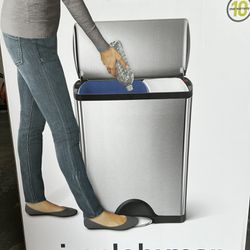 Simplehuman Rectangular Dual Kitchen Step Trash Can