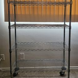 ITEM IS AVAILABLE Chrome Shelving Rack $100 firm price