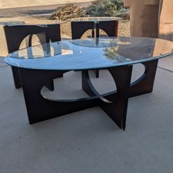 Glass Coffee Table & 2 Side Tables