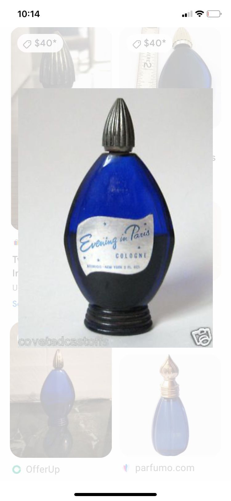 (90% Full Bottle) 1920 Antique Evening in Paris Cologne by Bourjois