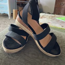 Girls Black Wedge Shoes
