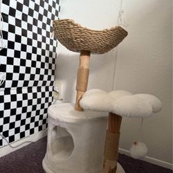 Modern Wood Cat Cloud Tree 