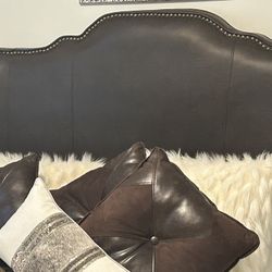 Brown Leather Headboard