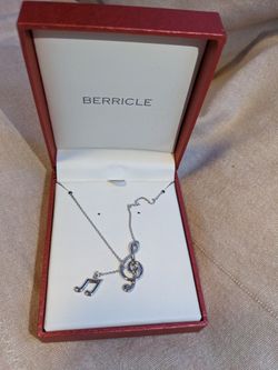 Berricle Sterling Silver Music Note Necklace
