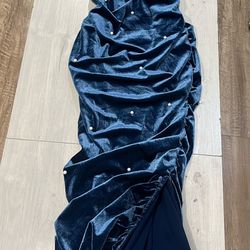 Blue Velvet Dress 