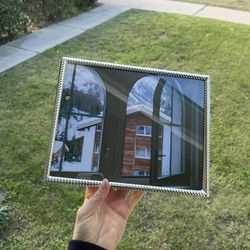 Silver Ribbed Picture Frame