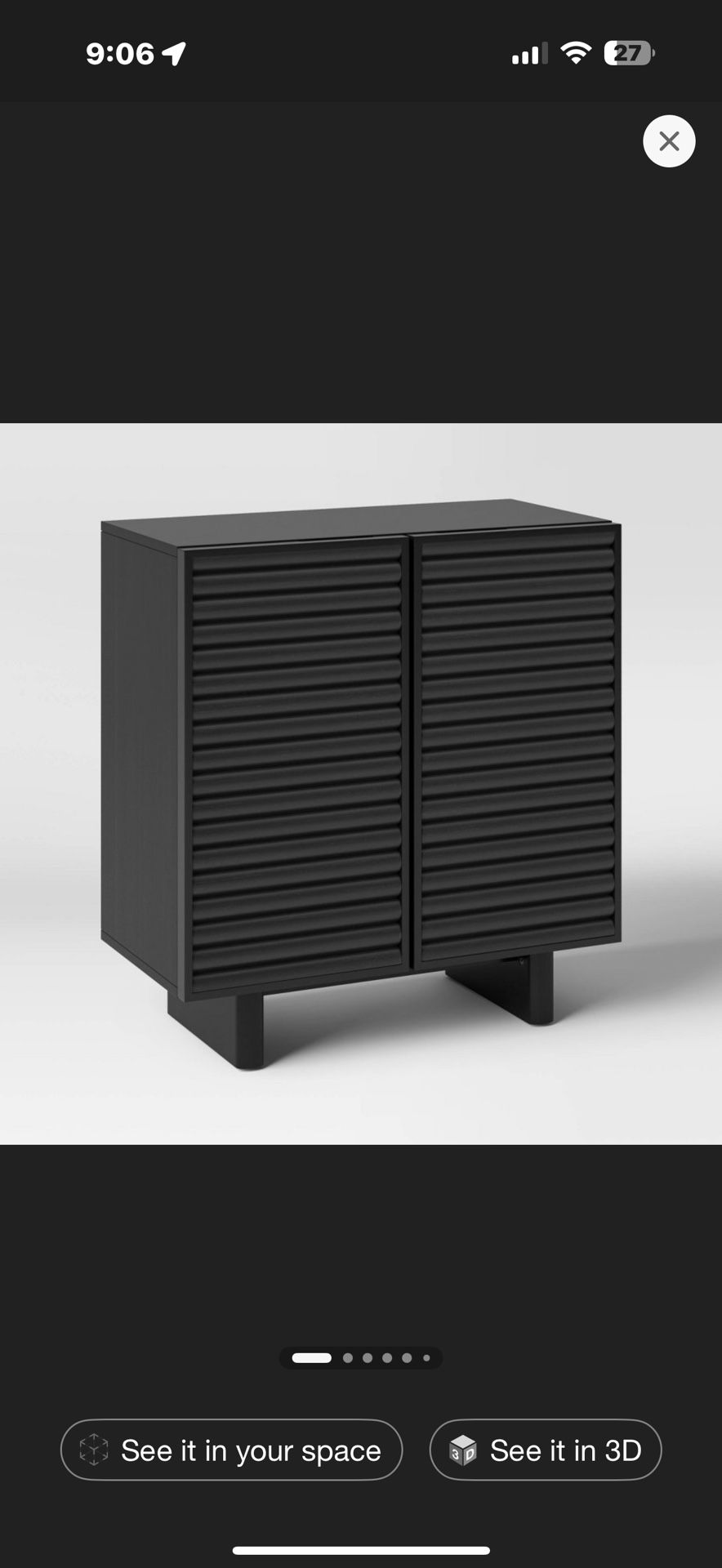 2-Door Black Cabinet