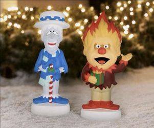 32" Heat and Snow Miser LED Lighted Blow Mold Outdoor Christmas Decor Gemmy New