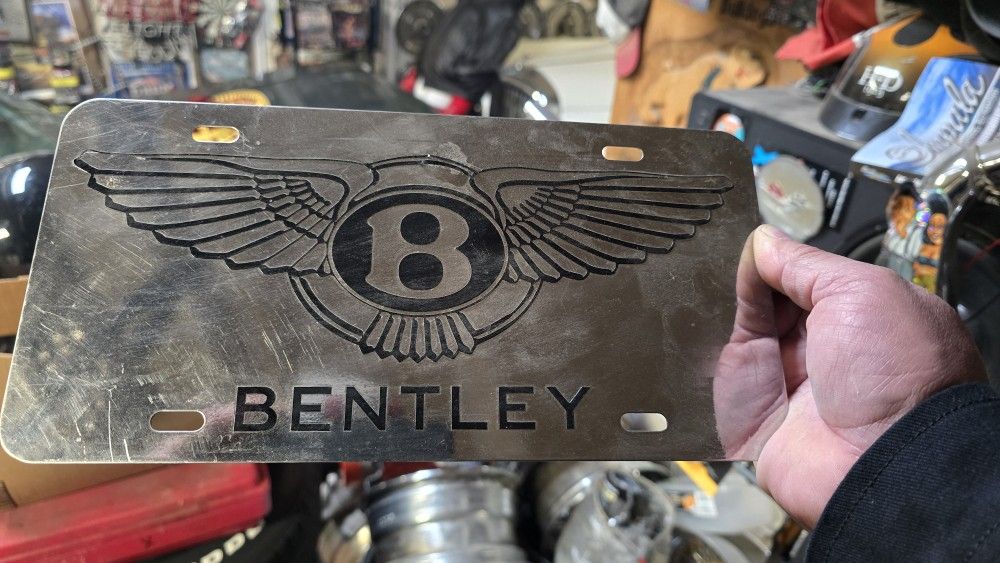 Bentley License Plate Christmas Gift Man Cave Game Room Chrysler 300 Wannabe Bentley