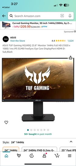 144 Hertz Gaming Monitor