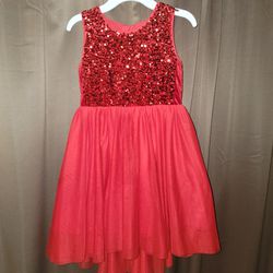 Beautiful Red Sequins Tulle Dress Girls Size 7/8