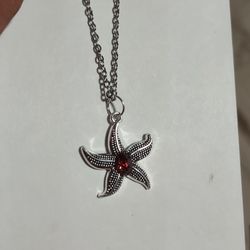 starfish garnet necklace 