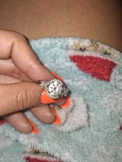 Silver Halo Ring with Round Center Stone