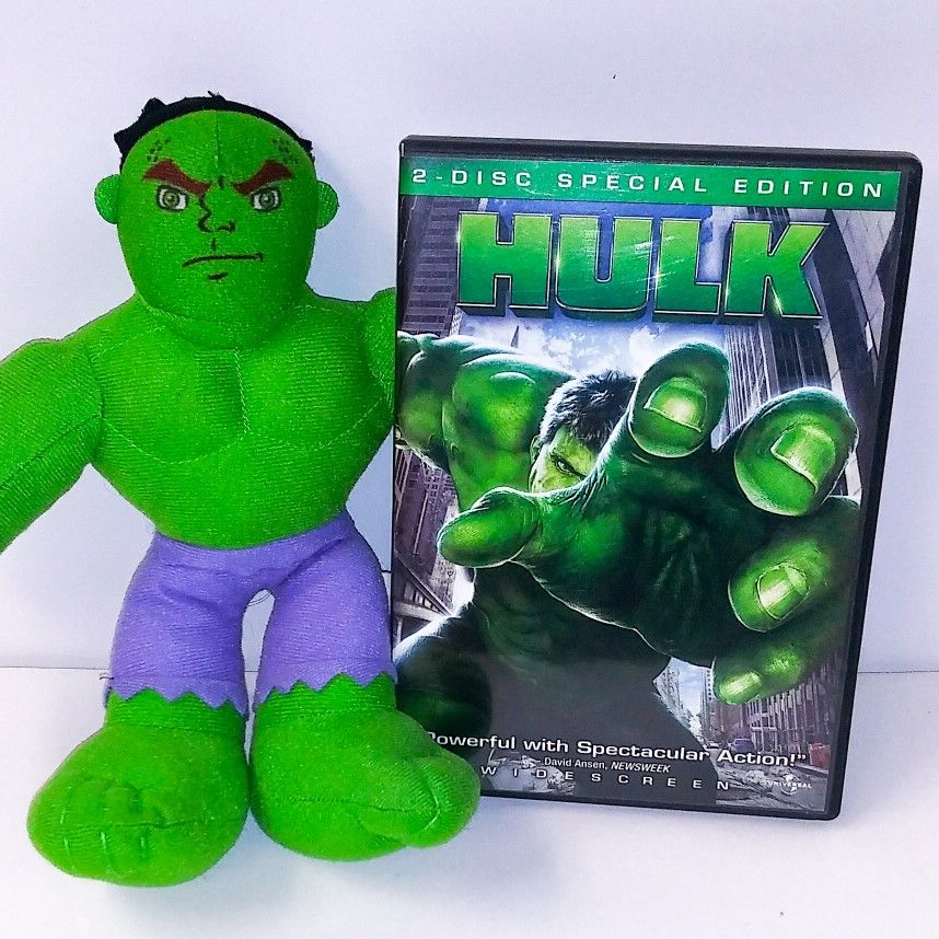 HULK ™ DVD 2-Disc Special Edition + FREE 6" Plush Stuffed Animal!! Marvel / Avengers.