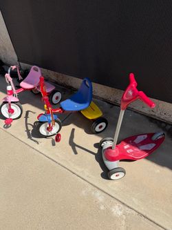 Radio flyer tricycle and scooter