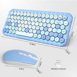  Colorful Computer Wireless Keyboard and Mouse Combo