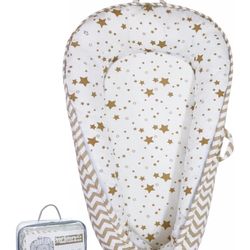 Aila + Aiden Baby Lounger | Organic Cotton Infant Lounger | Reversible, Adjustable & Portable Floor Lounger |Supervised Use | Soft, Breathable, Washab