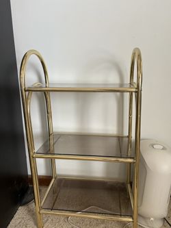 Rolling Brass + Glass Cart