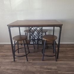 Bistro Table With Wine Rack 