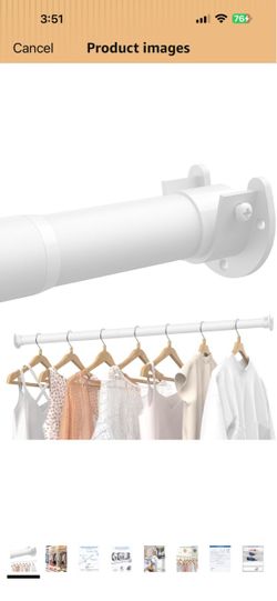 Closet Rod Heavy Duty, Stepless Adjuatable Closet Pole, 17-69in