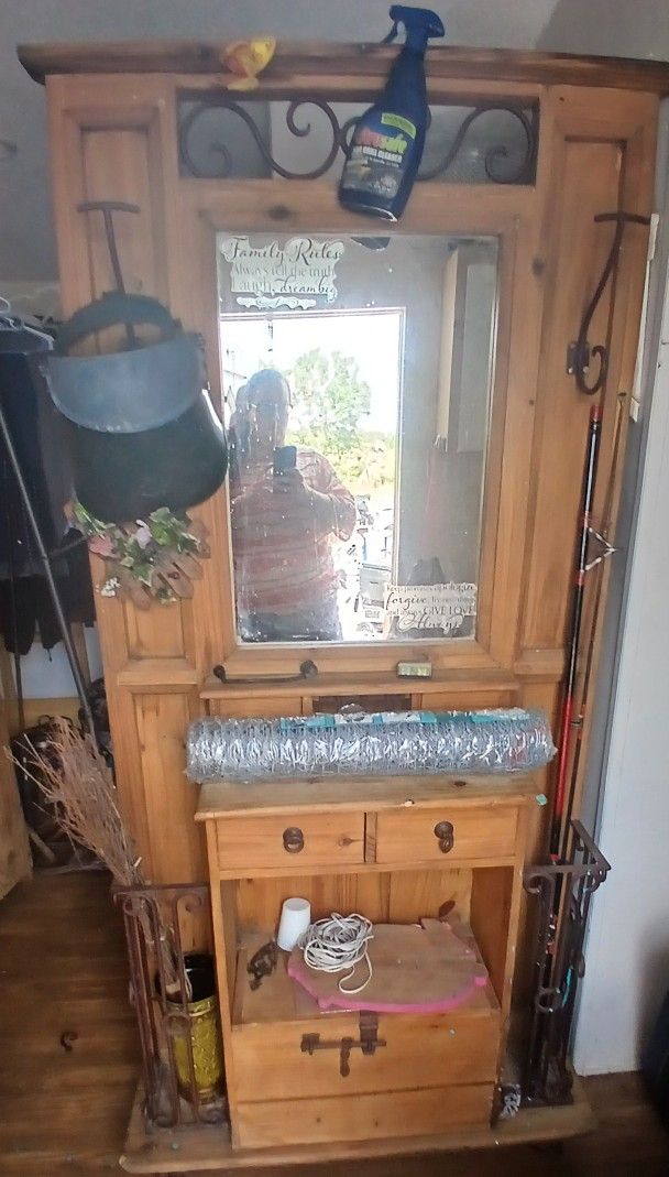 Mirrored Wooden Cabinet