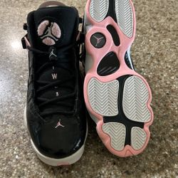 6 Rings Women’s JORDAN Shoes Black  And Pink