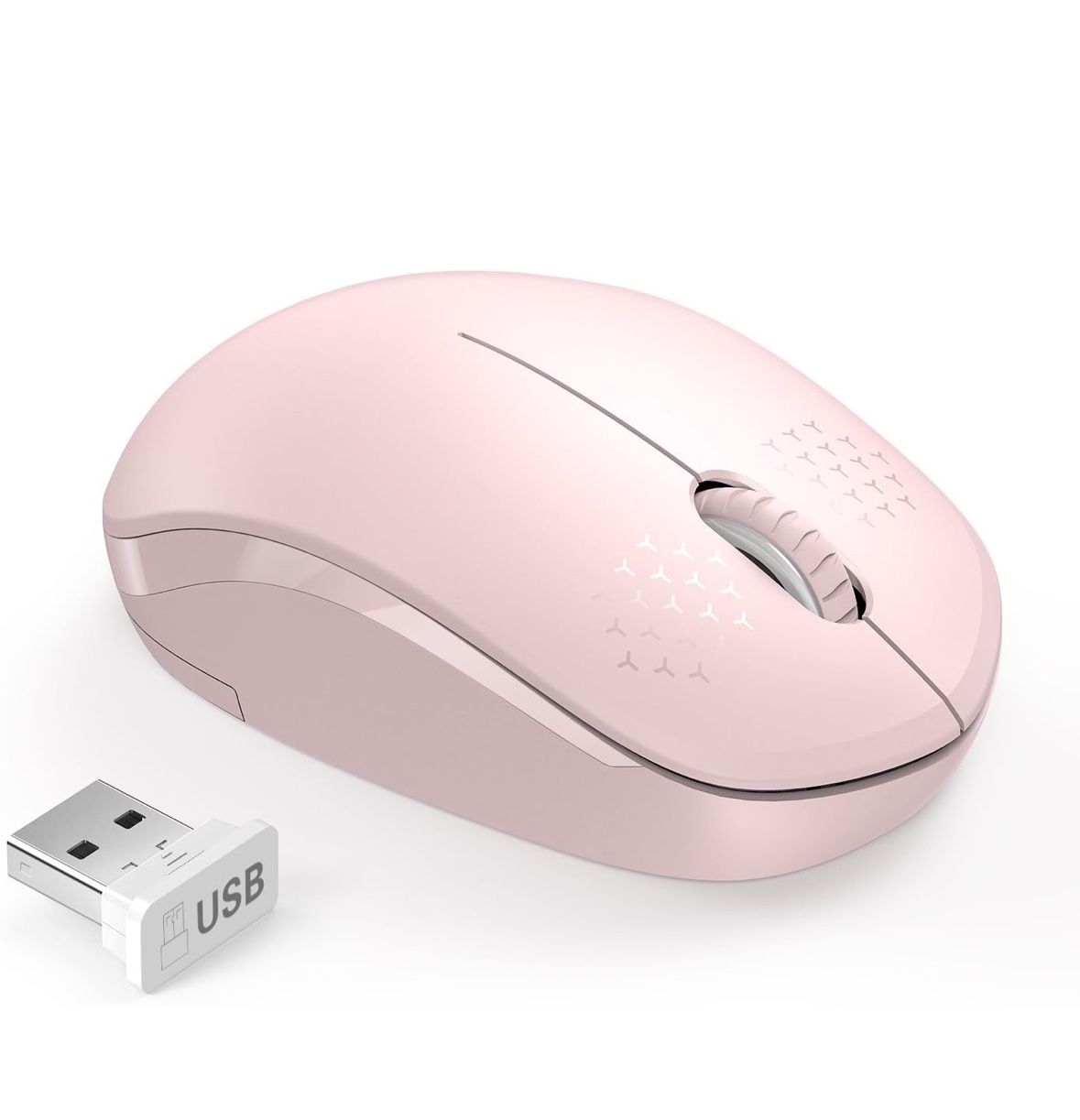 Seenda Wireless Mouse, 2.4 GHz Mouse with USB Receiver (Rosa)