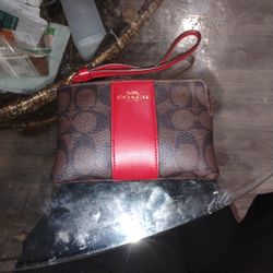 Red and Brown coach pouch