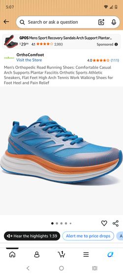 Orthocomfoot running shoes men's size 10