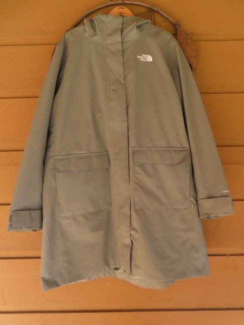 The North Face Women’s City Breeze Rain Parka II Agave Green Size XXL