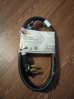 6 ft 4 -prong range power cord