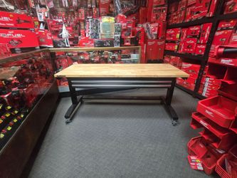 Rolling Workbench with Butcher Block Top