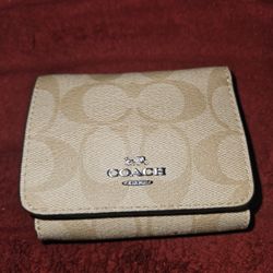 REAL NEW COACH TRIFOLD WALLET