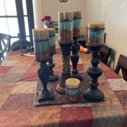Five Beautiful  Sconez Wood Candle 