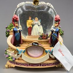 Disney Cinderella Wedding SNOW GLOBE So This Is Love Musical Globe Photo VTG NIB