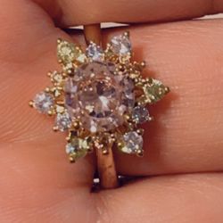 Flower Ring Zirconia Stone Size 9