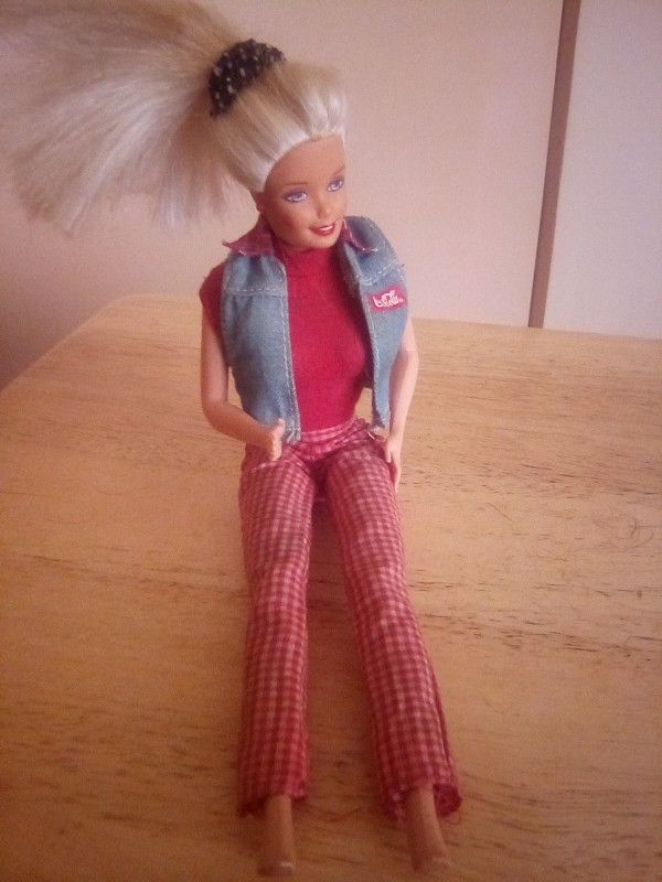 Vintage Used 1996 Coca Cola Barbie Doll With Blonde Hair And Blue Eyes Located In Palm Springs Ca