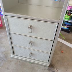 Grey Tall Furniture With Mirror And Light 