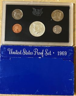 1969 United States Proof Set – Complete 5-Coin Set – 40% Silv