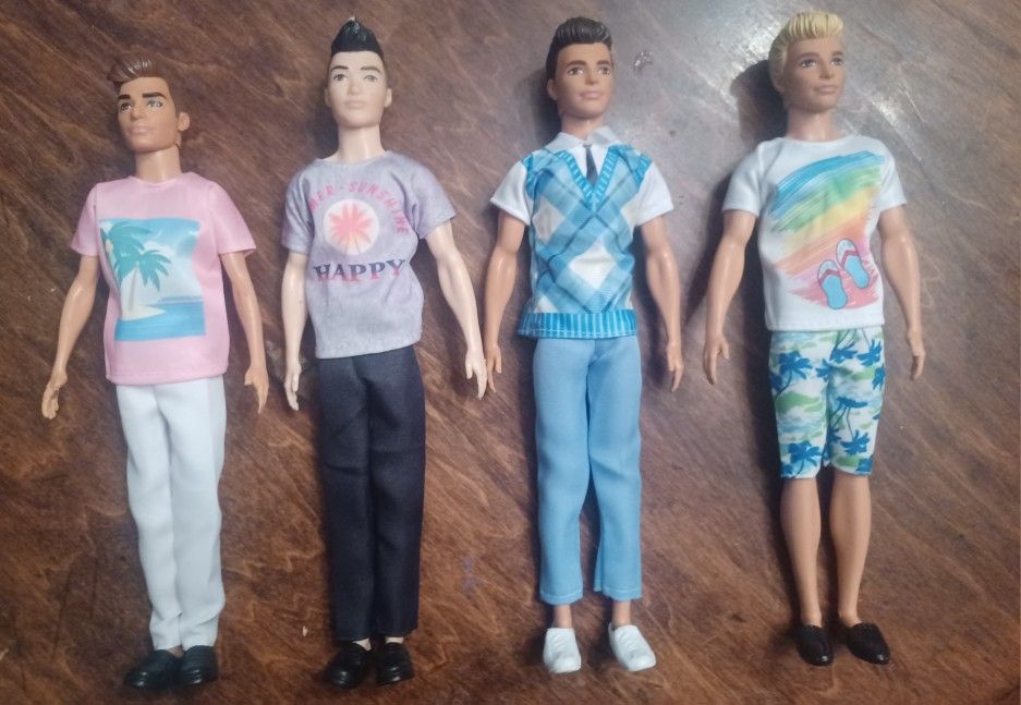 Lot Of 4 "Ken" Barbie Dolls