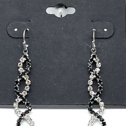 New Rhinestone Dangle Earrings With Hook Back By Fringe
