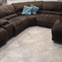 Brown Couch Sectional 
