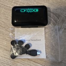 TWS Black Bluetooth 5.0 Wireless Earbuds Headphone Waterproof