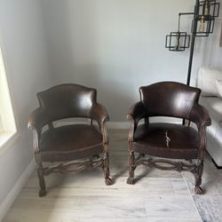 Vintage Leather Arm Chairs